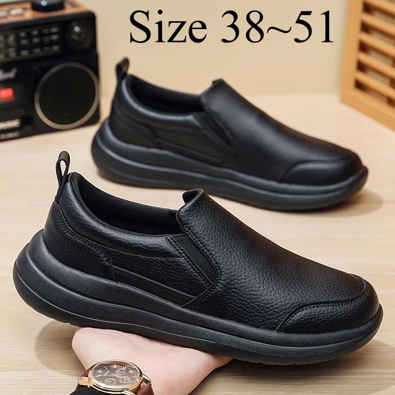 รูปสินค้า รองเท้าผ้าใบหนังผู้ชาย ใส่สบาย เดินได้ทั้งวัน กันน้ำ ไซส์ใหญ่ 48-50