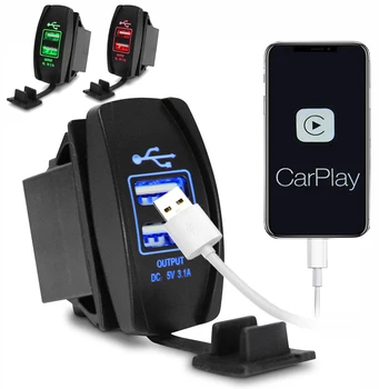 Caricatore per telefono USB a doppia porta 3.1A a ricarica rapida per auto, moto, camion, barca, adattatore per iPhone XR 11 Samsung
