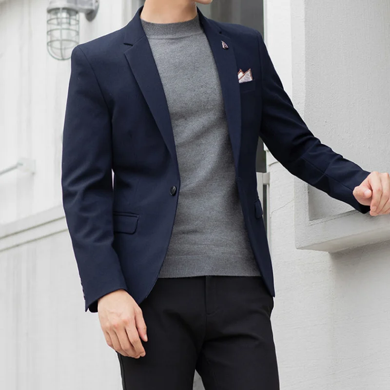 2024 New High-quality M-4XL All Fit Slim Fashion Handsome All Fashion Suits British Casual Solid Color Small Suit  M-4XL 5