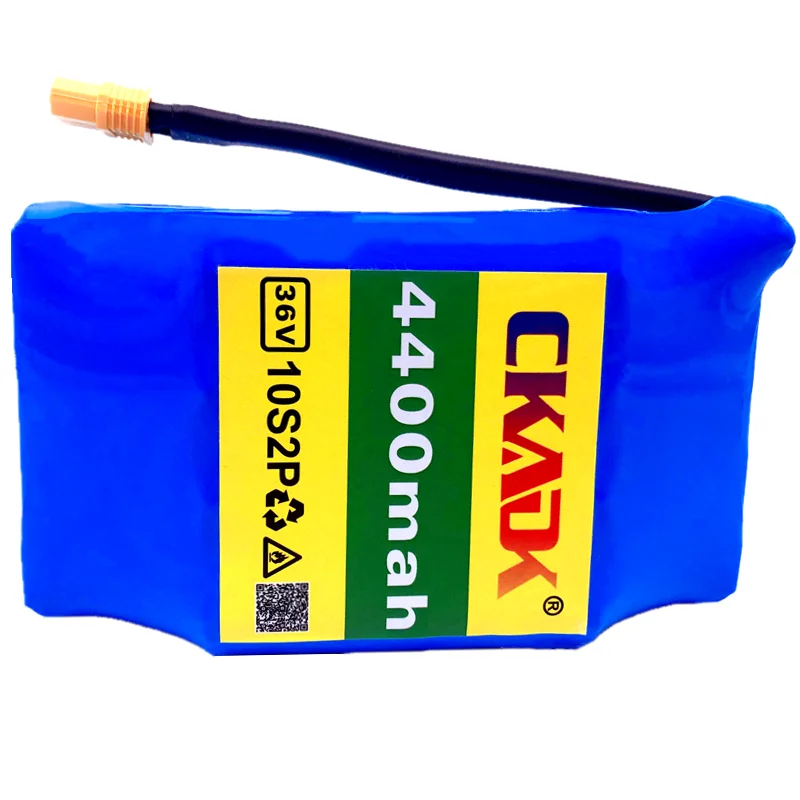 

New 18650 battery 100% CKADK 10s2p 36V Li ion rechargeable battery 4400mah 4.4ah single cycle voltage Hover Board battery