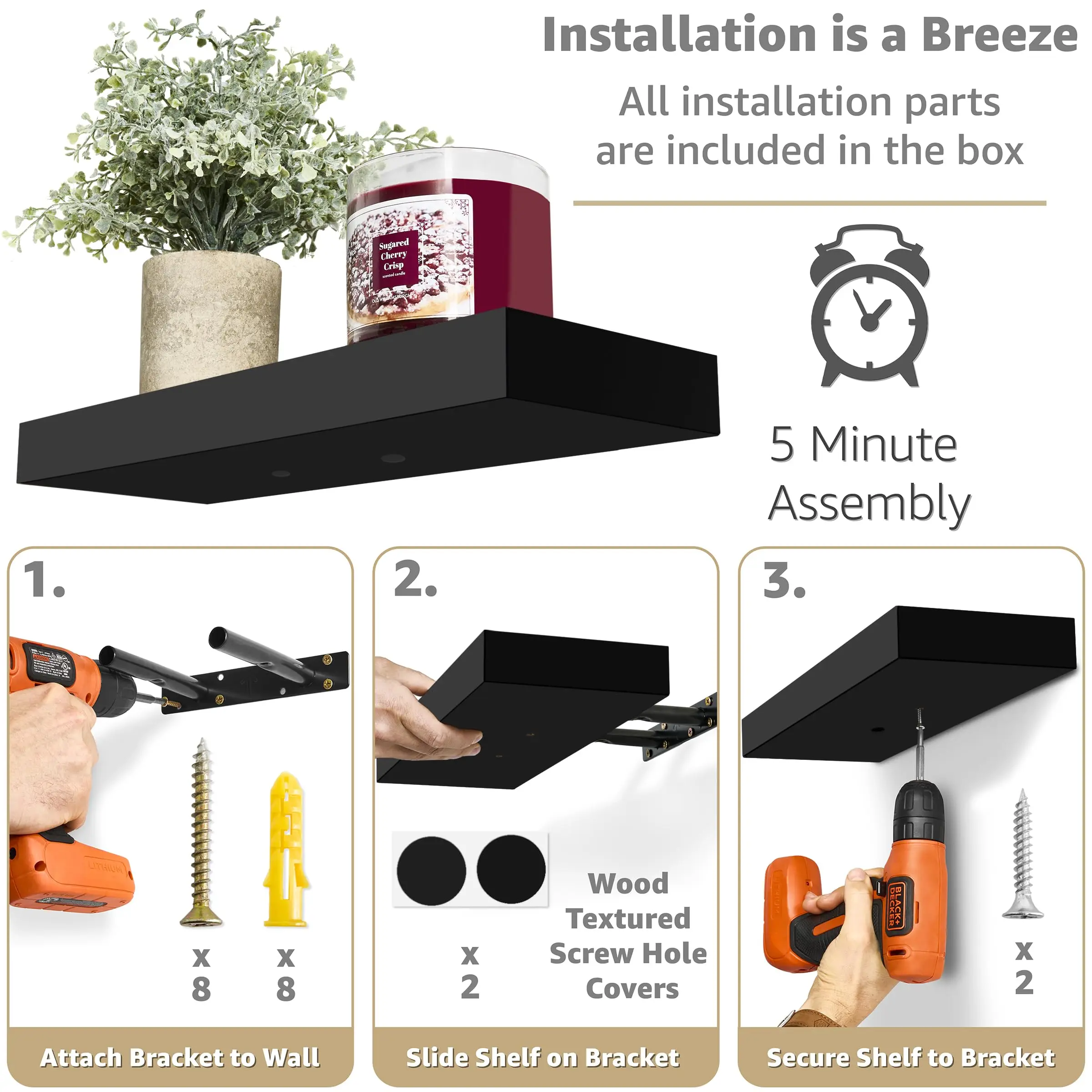 White & Black Floating Shelves 4