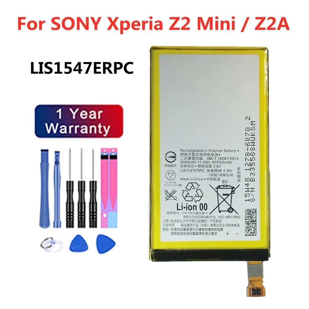 

High Quality LIS1547ERPC Replacement Battery For SONY Xperia Z2 Compact Z2A Z2 MINI ZL2 SOL25 D6563 Z2MINI Phone Batteries