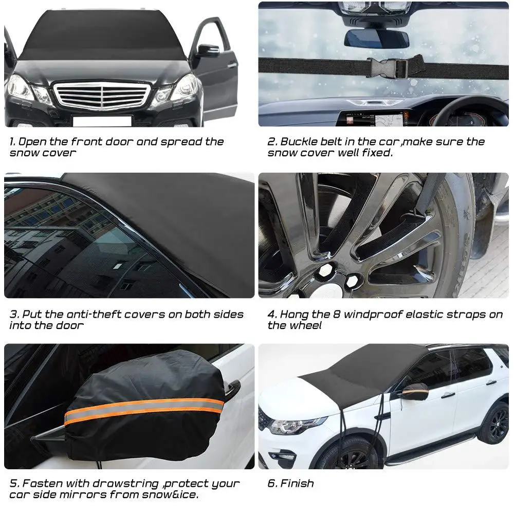 Copriparabrezza anteriore universale per auto parasole per auto da neve parasole protezione antipolvere protezione impermeabile per esterni - Image 6