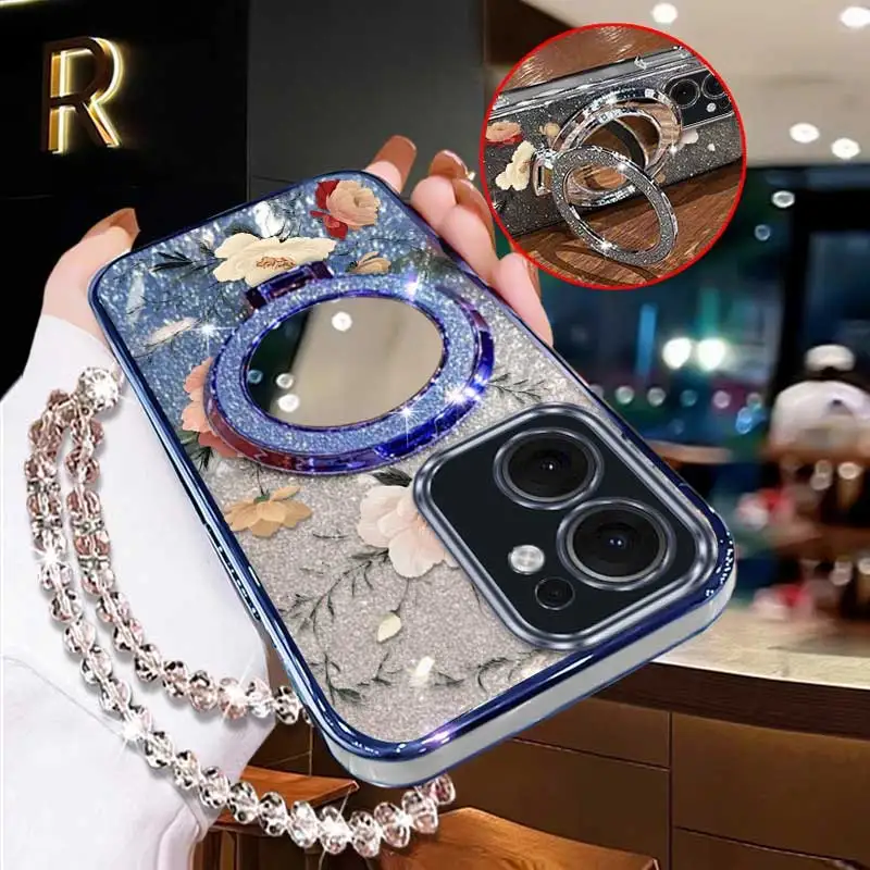 3-Piece Floral Phone Case Set with Lanyard and Stand
