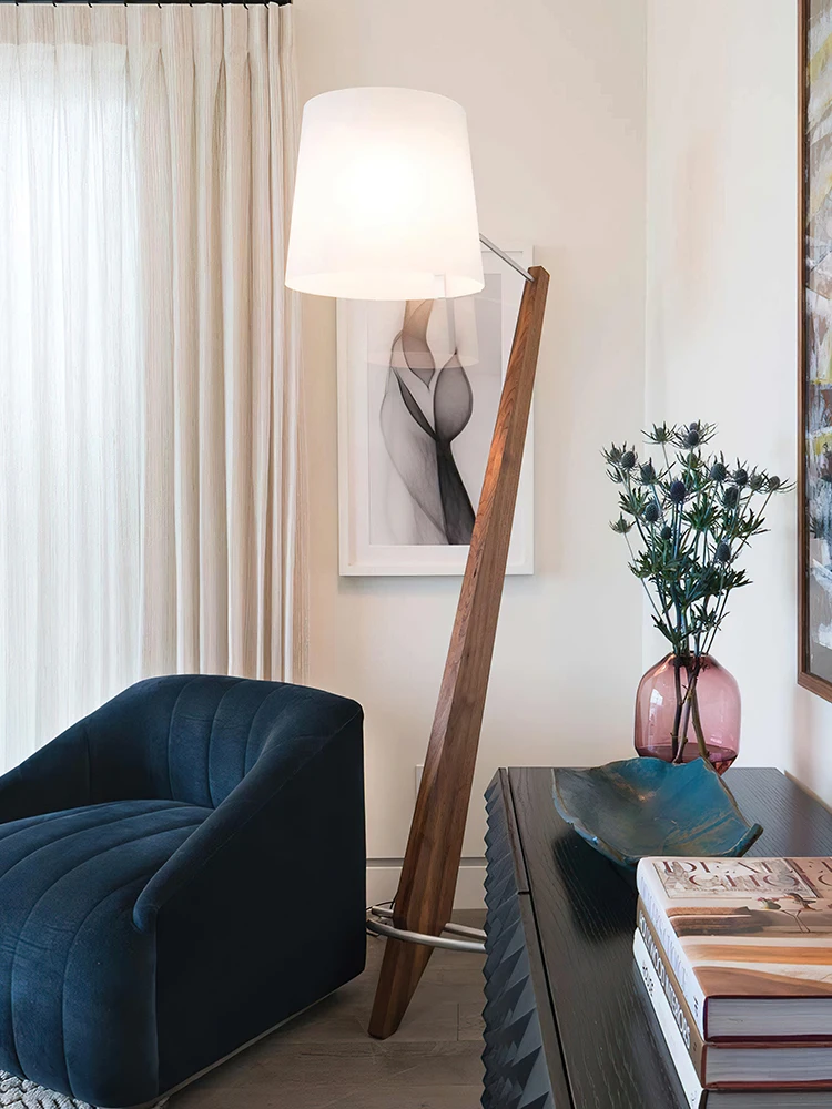 

Solid wood floor lamp hotel lobby, homestay living room, Nordic art and creative original wood style designer decorative