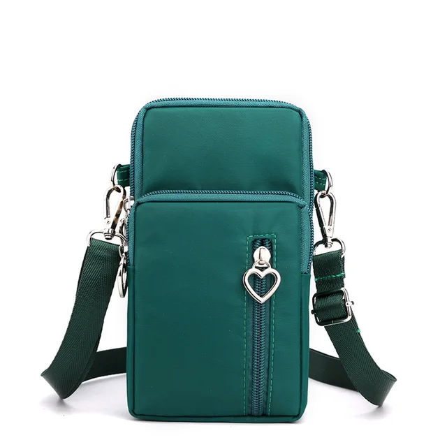 Universal Mobile Phone Bag For Samsung/iPhone/Huawei/HTC/LG Case Wallet Outdoor Sport Arm Purse Shoulder Bag Women Phone Pouch Small Green