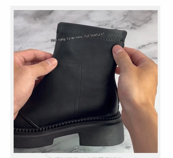 Bottes Martin en cuir véritable marron pour femme, bottes courtes polyvalentes à semelle épaisse, fines, offre spéciale, automne/hiver 2023, Maillard Women's Boots_voghion.com