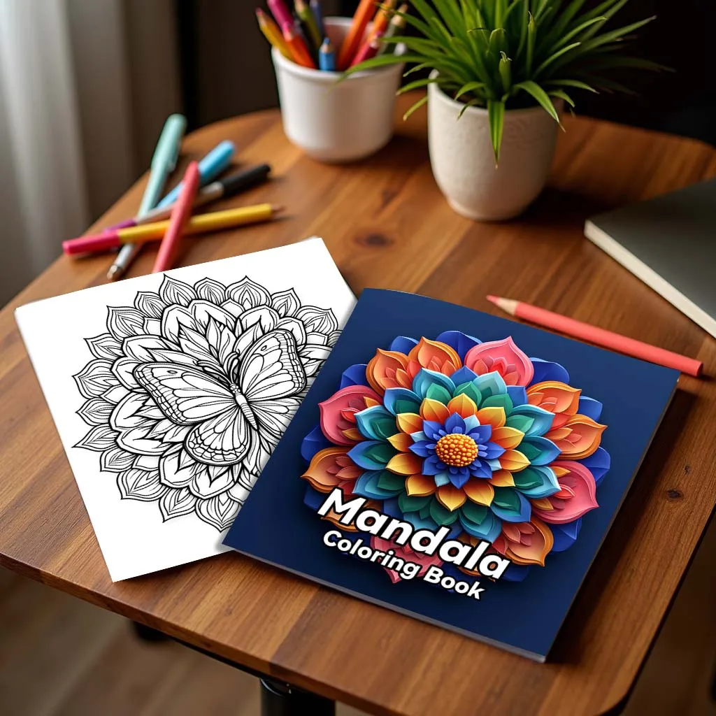 1pc Mandala Coloring Book Teenagers Adult Picture Book, 24 Page Graffiti Painting Drawing Stress Relief, Birthday Gift 3