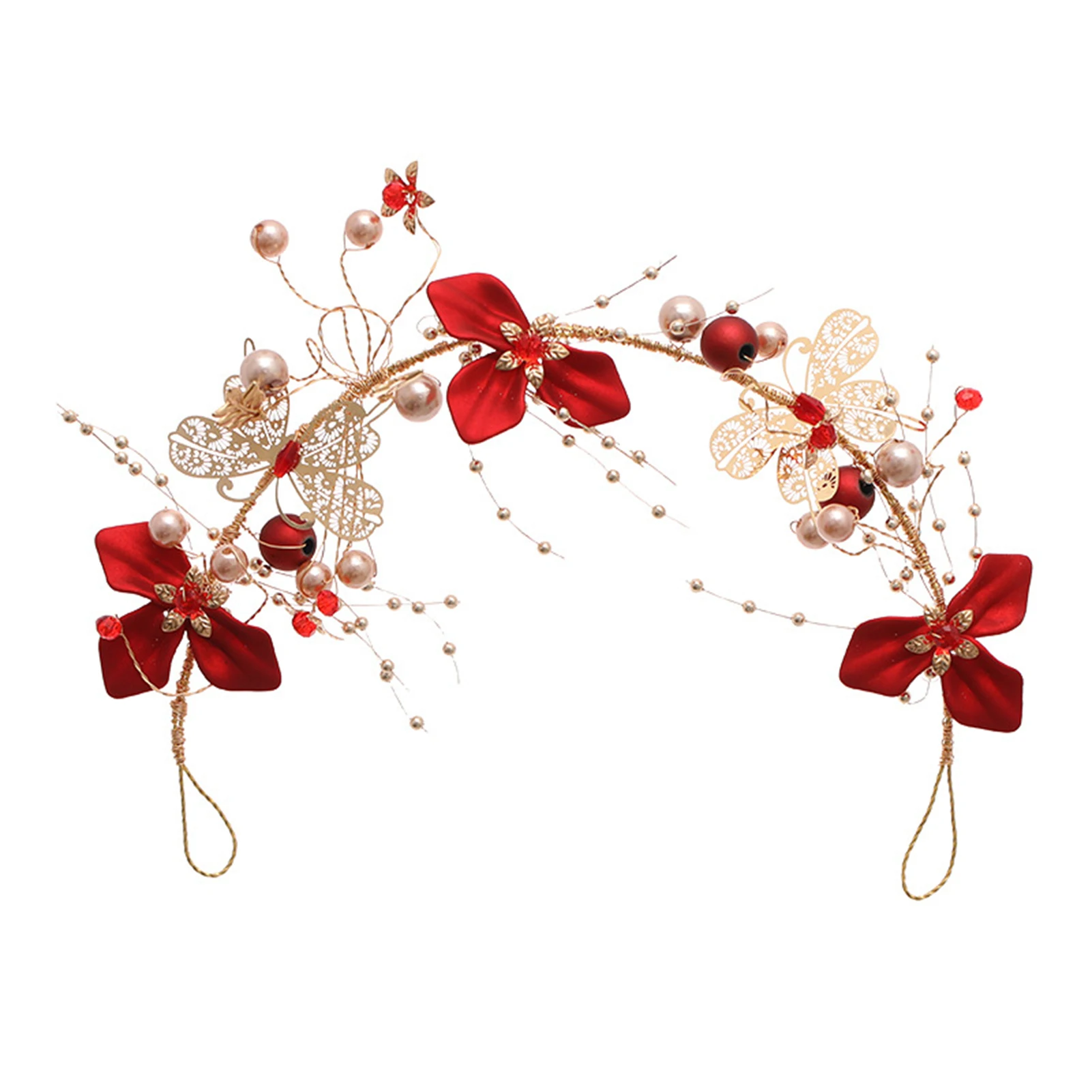 

Toast Dress Jewelry Set Elegant Floral Dangling Earrings Hairband for Valentine's Day Christmas Gift SAL99