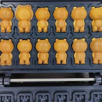 Custom Mold Rotating Waffle Maker Machine Commercial Nonstick Machine For Small Business Little Bear Shape Waffle Makers 2