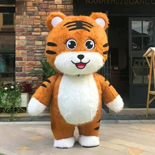 Inflatable Tiger Cartoon Doll Costume Tiger Year Mascot Walking Performance Props Costume God of Wealth Tiger Year Doll Clothes
