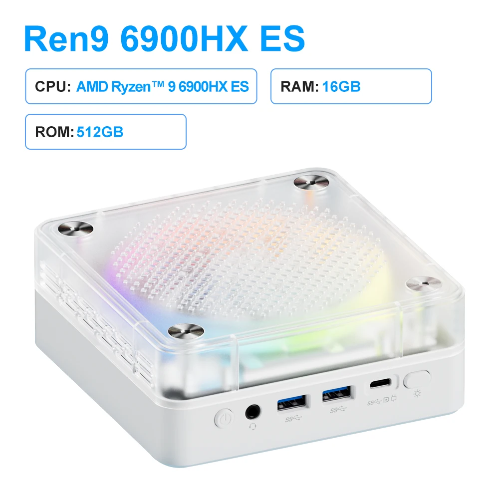 Genmachine New R9 6900HX ES Mini PC Windows 11 Ryzen WiFi 6