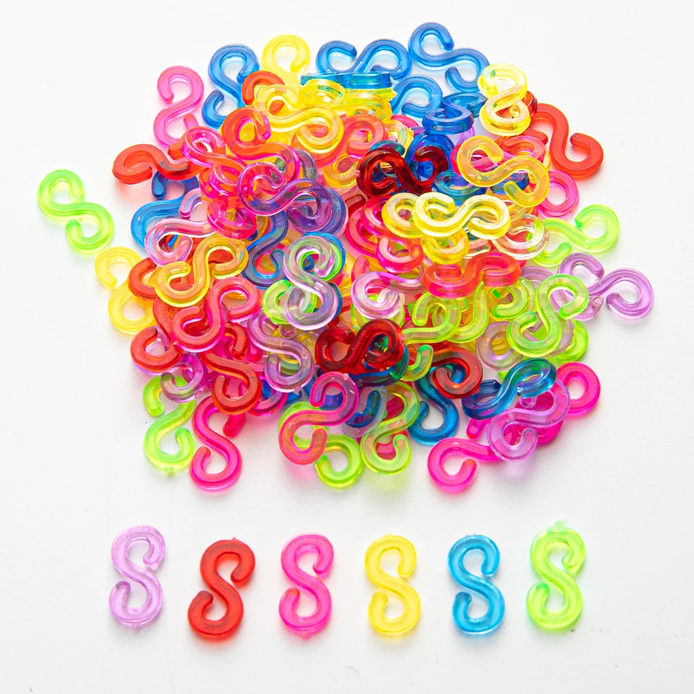 500/1000 stücke mischen Farben s Haken clips Webstuhl Gummiband verbinder für DIY Halskette Armband Schmuck machen Zubehör Ergebnisse – Detail 2