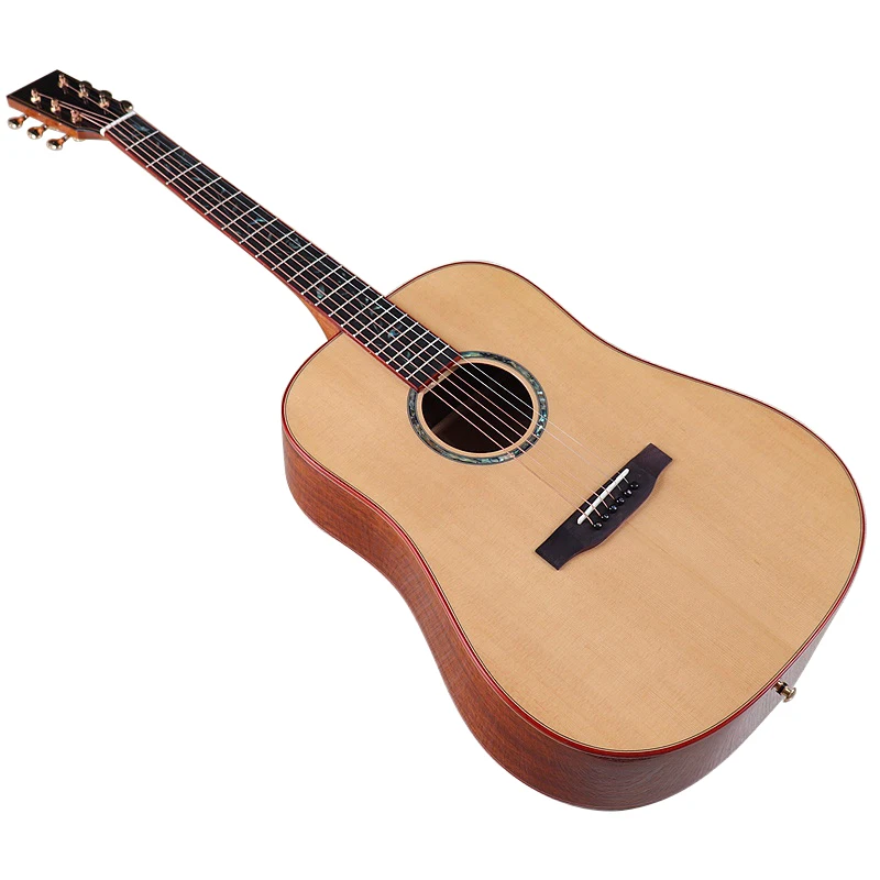 Solid Acoustic Guitar 6 String Cutaway Design Solid Wood Top Folk Guitar Good Handicraft acoustic guitar