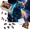 Tiger Wooden Animal Puzzle DIY Brain Trainer For Kids Adults Difficulty 3D Jigsaw Puzzle Game For Family Interactive Play Puzzle 2