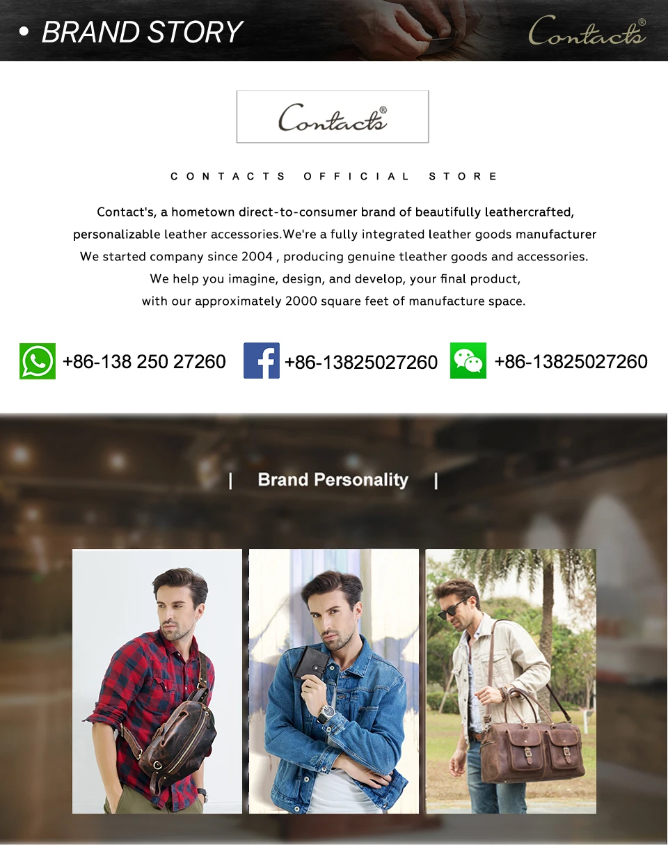 CONTACT'S 100% Gemüse Kuh Leder Männer Umhängetasche Vintage Schulter Tasche für Männliche Multifunktionale Telefon Taschen Qualität Bolsa – Detail 17
