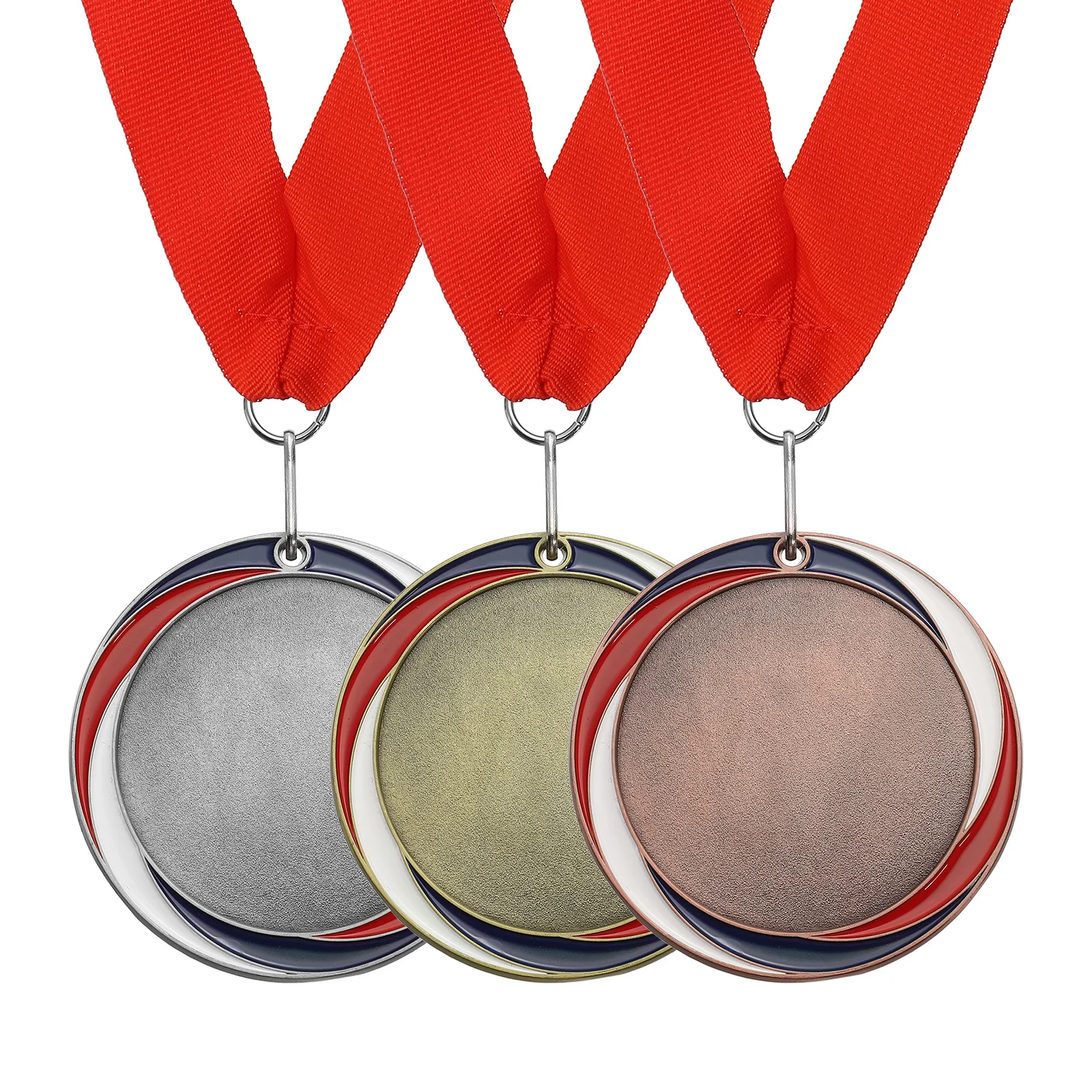 1/3Pcs Award Medals 1st 2nd 3rd Prize Winner Medals w Red Neck Ribbon 2 ...