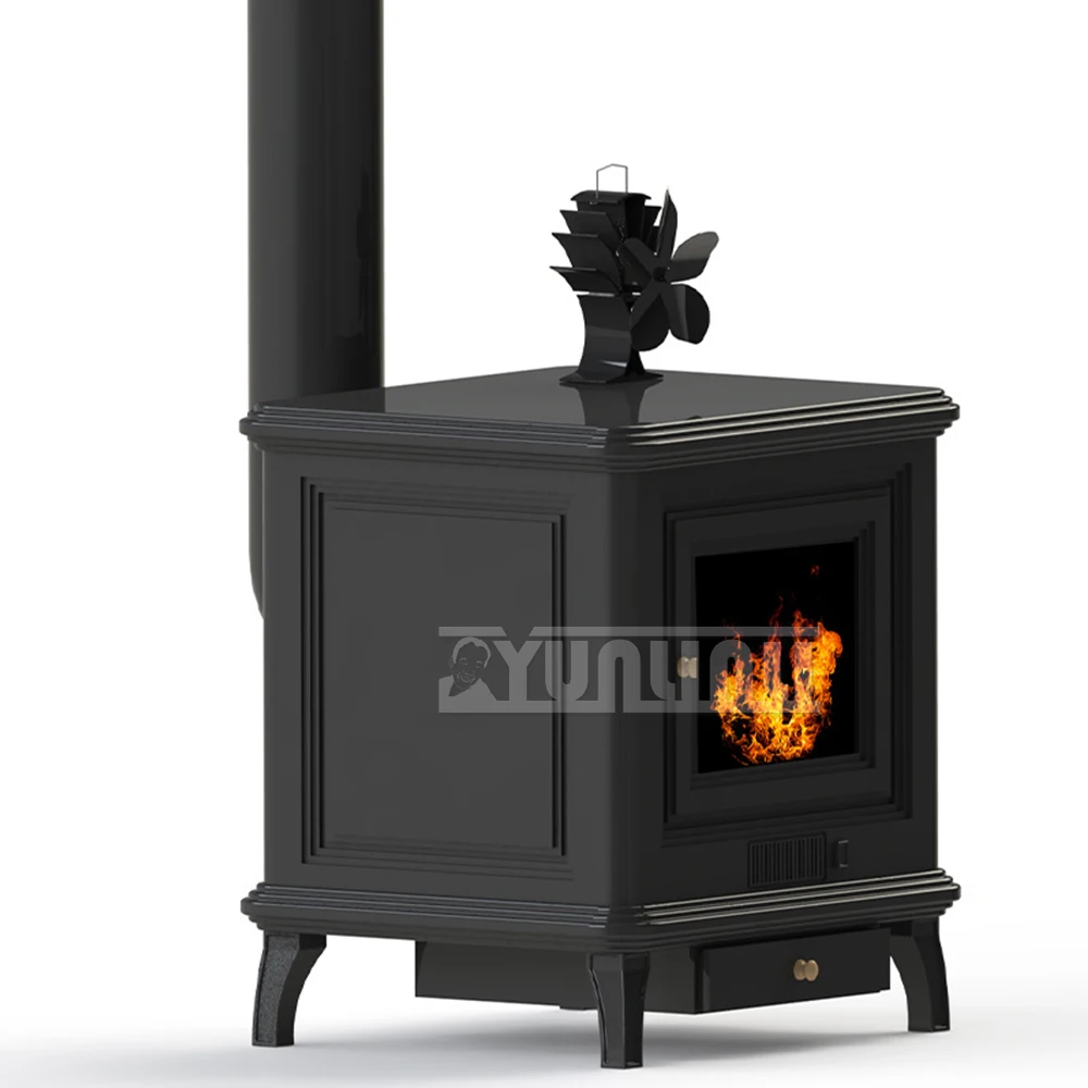 Thermal power fireplace fan 5 Blades Heat Powered Stove Fan,Fan Heater Tool Efficient Heat Distribution