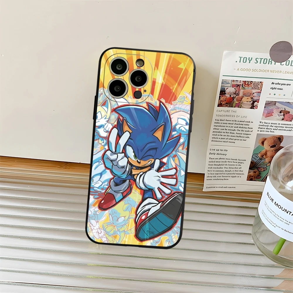 thumbnail image 1 of Funda de teléfono S-SonicES Cartoon H-HedgehogES para iPhone 15ProMax 14 11 13 12 16 Pro Xs Max Mini Xr X 7 8 6 Plus Carcasa protectora, 1 of 5