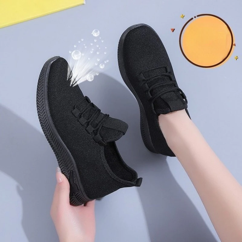 

Женская дышащая обувь из сетчатого материала, Повседневная Уличная обувь для бега на вулканизированной подошве, весна-осень 2024