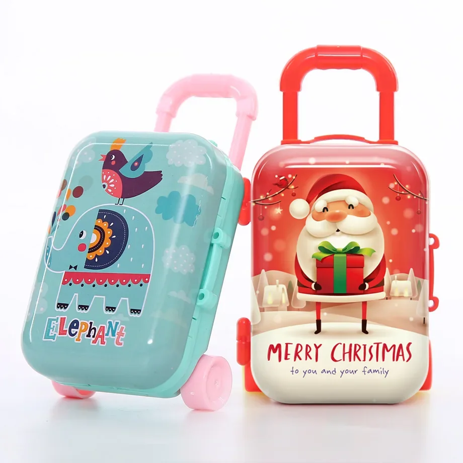 Fashion Metal Mini Suitcase for Dolls Miniature Toys Trunk Dollhouse Decoration Lovely Small Clutch Jewellery Box Doll Handbag mini 3 digit dial resettable combination travel luggage suitcase lock padlock backpack password lock cabinet trunk lock