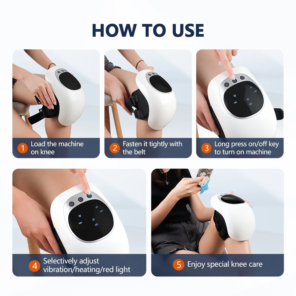 Wireless Smart Knee Massager Vibration Air Pressure Kneading Knee Massage Machine Electric Elbow Shoulder Knee masajeador
