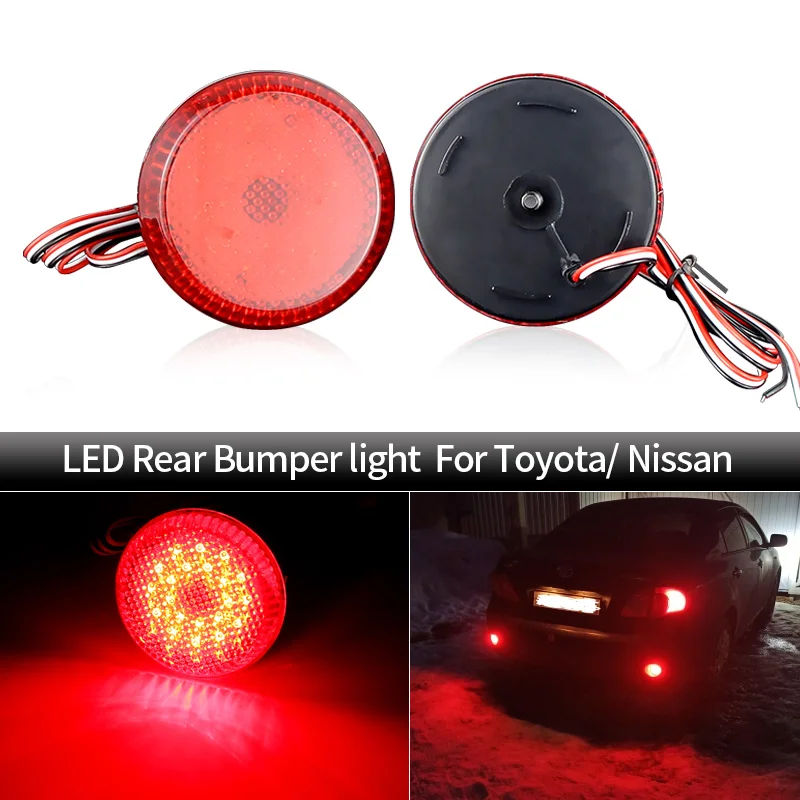 2Pcs Led Spia Stop Freno Per Nissan/Qashqai/Trail Per Toyota/Corolla Coda Paraurti Posteriore Riflettore Fendinebbia Super Luminoso