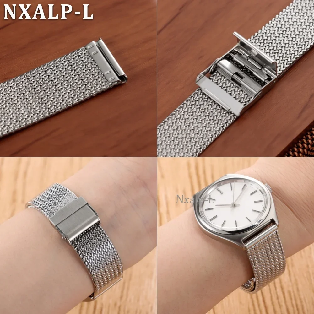Elegant Milanese Mesh Loop Bracelet in 304 Stainless Steel, Wheat Ear Design with 1.5mm Thickness