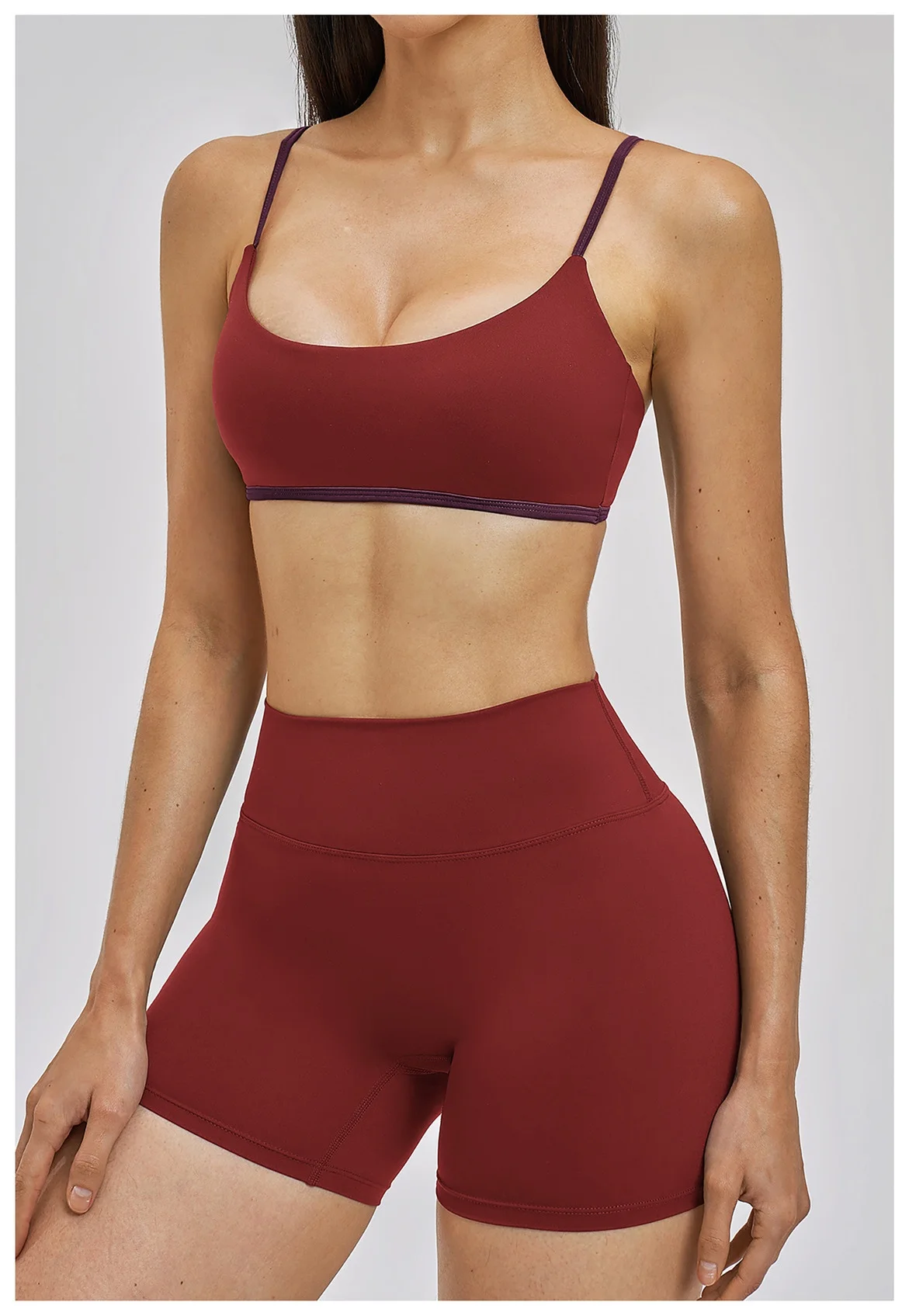 Women Sports Bra False Two-piece Push-up Shockproof Running Bra_voghion.com