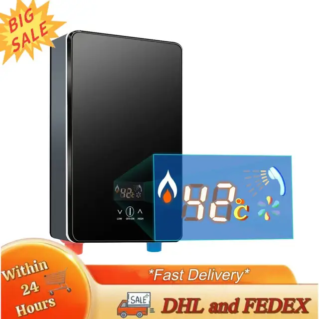 Chauffe-eau électrique 6500W 220V, température réglable, en acier inoxydable, avec écran LED 1