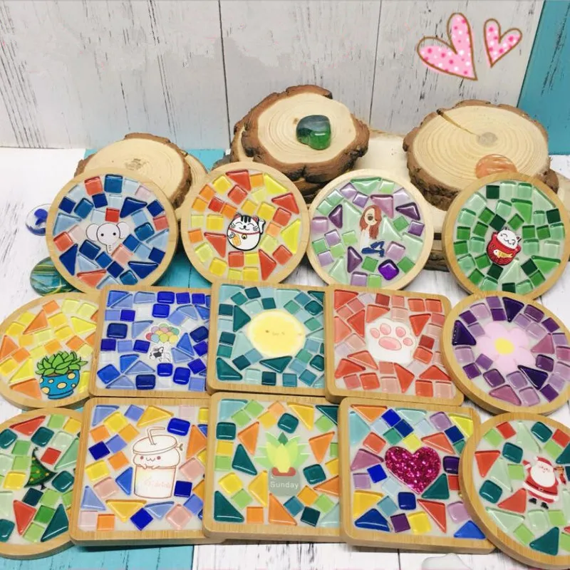 50pcs Mosaic Vase Coaster Handmade DIY Material Bag Self Made