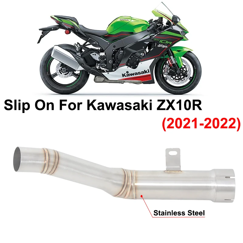 

Slip On For Kawasaki Ninja ZX10R 2021 2022 2023 Motorcycle Exhaust Mid Link Pipe Original Muffler Connector Tube Stainless Steel