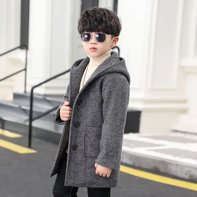 Korean Casual Boys Wool Coats Winter Wrm Hooded Kids Boys Thicken Clothes  Children Jacket Outfits Outwear for 6 8 9 10 12 14Yea - AliExpress