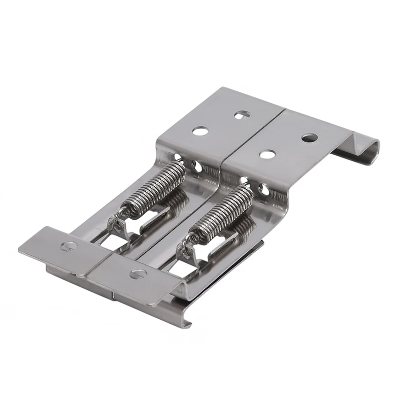 2 PCS Rectangular Car License Plate Spring Loaded Stainless Steel Bracket Cars Frame Holder Clamps Trailer Number Plate Clips