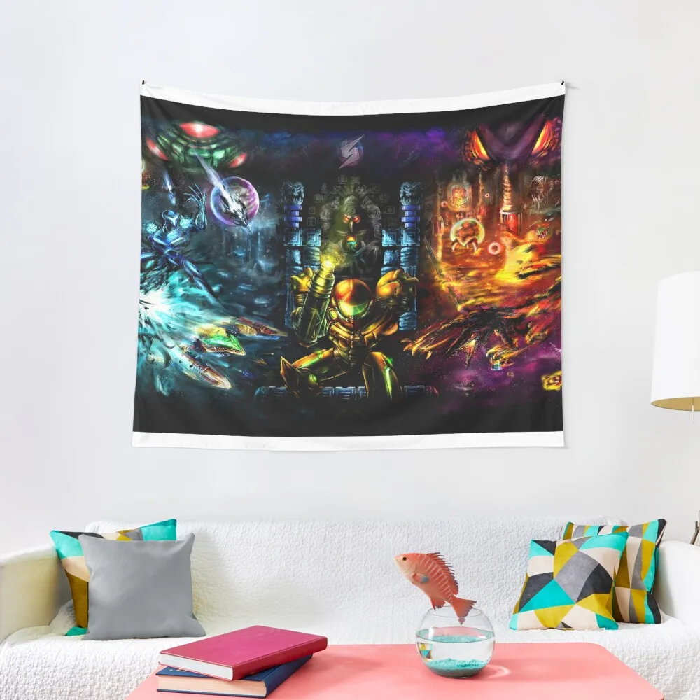 Harmony Of A Hunter: 25 Anni Di Arazzo Metroid Room Decorazione Estetica Divertente Arazzo Camera Da Letto Carta Da Parati Arazzo