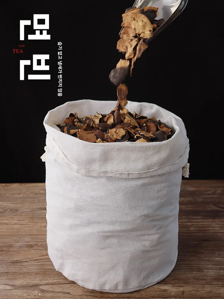 두꺼운 면 소재 소형 도시풍 건조 오렌지 껍질 천 가방, 끈 조절식 대용량 차잎 보관용 특수 가방