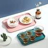 Plastic Serving Tray Home Tea Fruit Dessert Tray Anti-SlipScratch Resistant Plastic Food Cooking Storage Tray Kitchenware 3