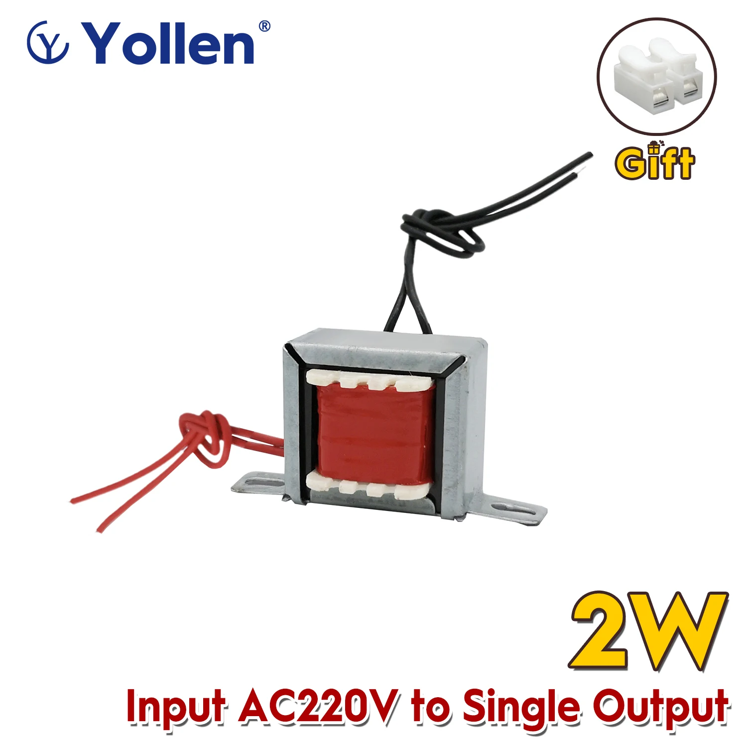 Tensão de Entrada Ac220v do Transformador 2va da Potência do ei à Única Tensão de Saída Ac6v 9v 12v 15v 18v 24v36v 48v 110v Opção Fios Watts