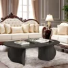 Oval Coffee Table, Solid Wood Coffee Table Simple Design, Farmhouse Black Coffee Table for Living Bedroom -51.2" x 27.6" x 15.6" 3
