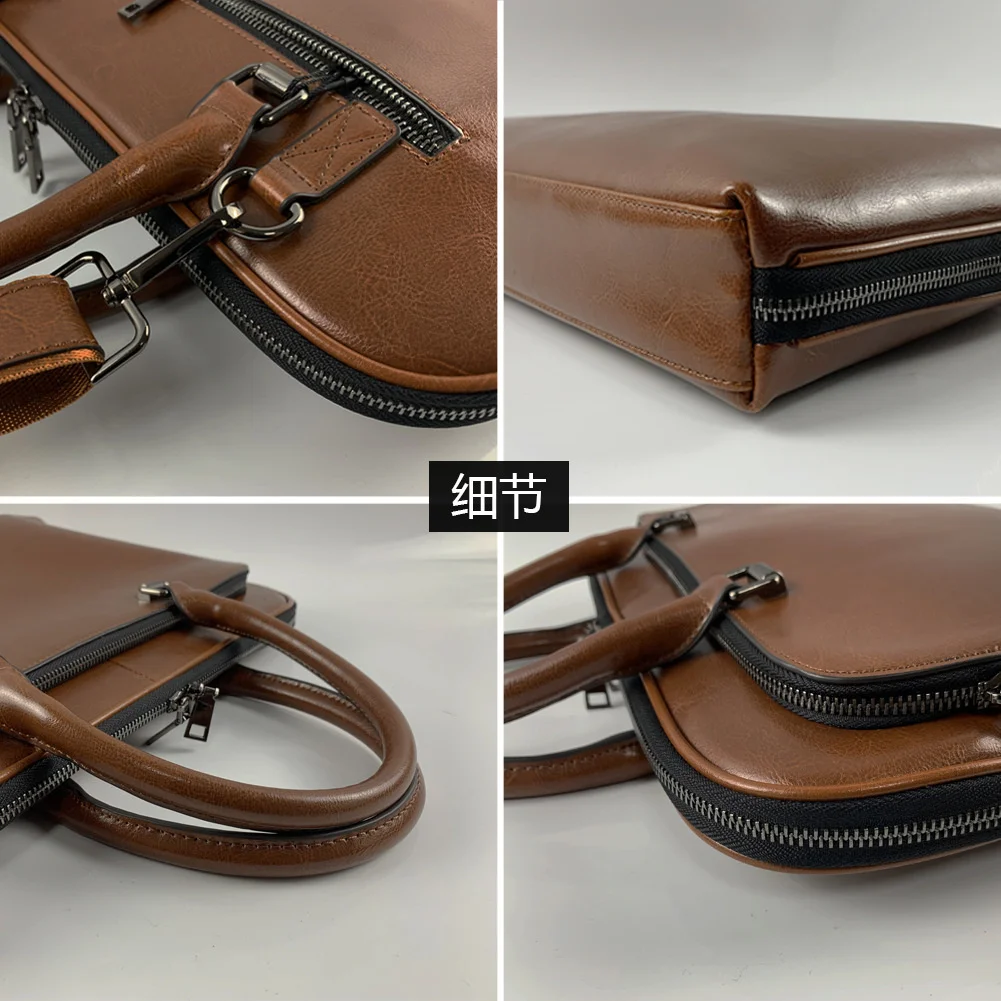 Cowhide Men's Handbags Briefcase Business File Case Computer Bag Leather Large Capacity New Laptop Case For Women 10 Cowhide Men's Handbags Briefcase Business File Case Computer Bag Leather Large Capacity New Laptop Case For Women