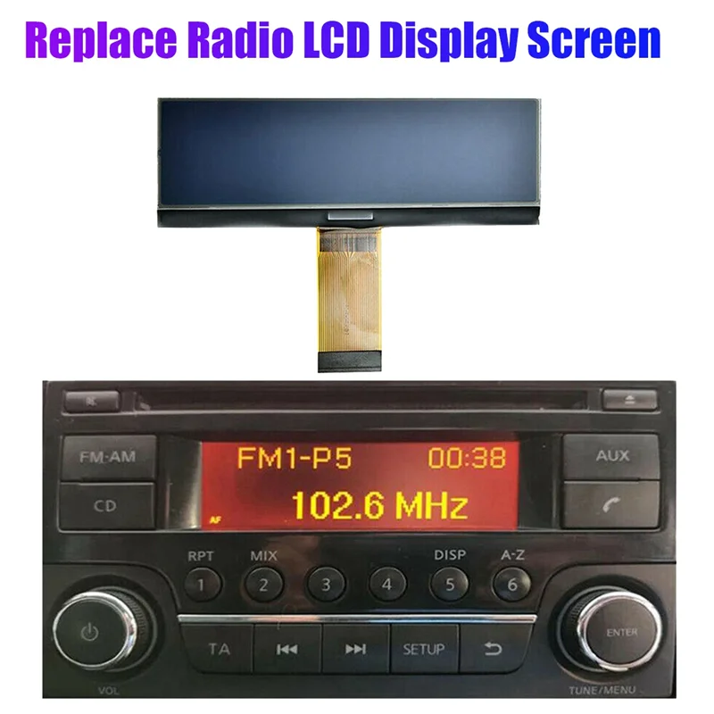 CD 플레이어 FM 라디오 픽셀 교체 LCD 디스플레이 화면, 닛산 쥬크, 캐시카이 X-트레일 프론티어, 노트 나바라, 스즈키 적도용