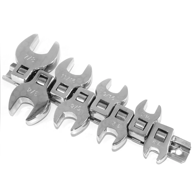 Retail 8 Piece Set Of Inch Horn Wrench, Steel Two Purpose Square Head