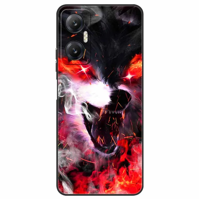 Shockproof TPU Bumper Silicone Phone Cover with Wolf and Lions Design