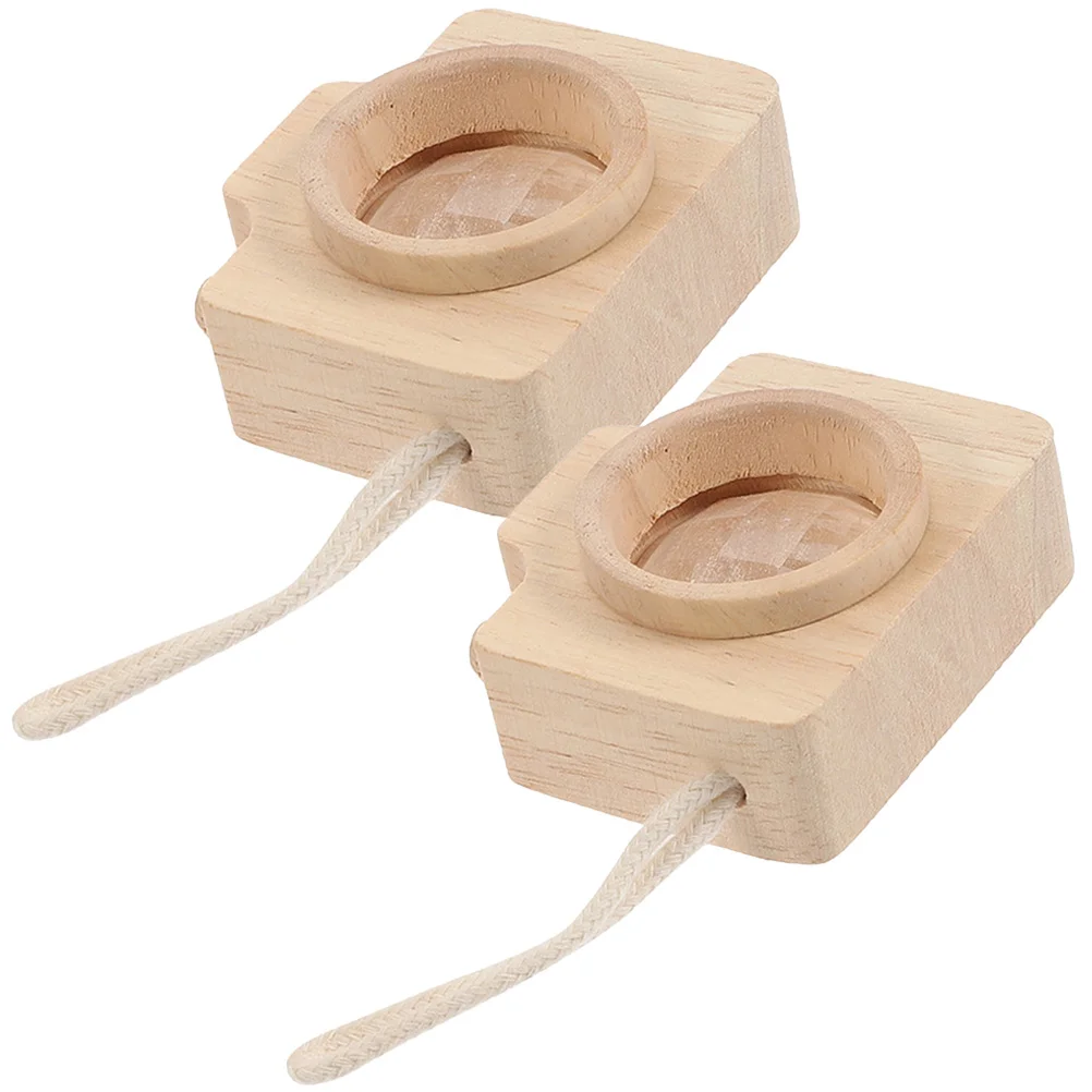 Children Wooden Camera Toy Kaleidoscope Miniature Effect Toy Camera Wood Miniature Kalidescopes Learning 2 Pcs