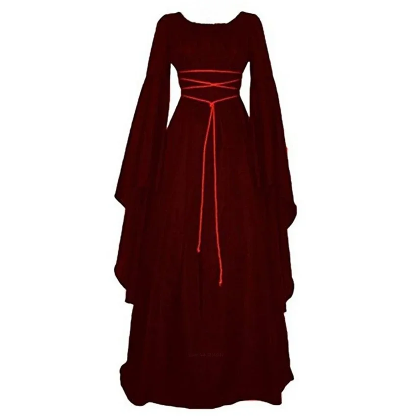 Halloween Costumes Medieval Witch Dress for Women Halloween Carnival Party Cosplay Performance Clothing Middle Ages Vampire Bride Costumes