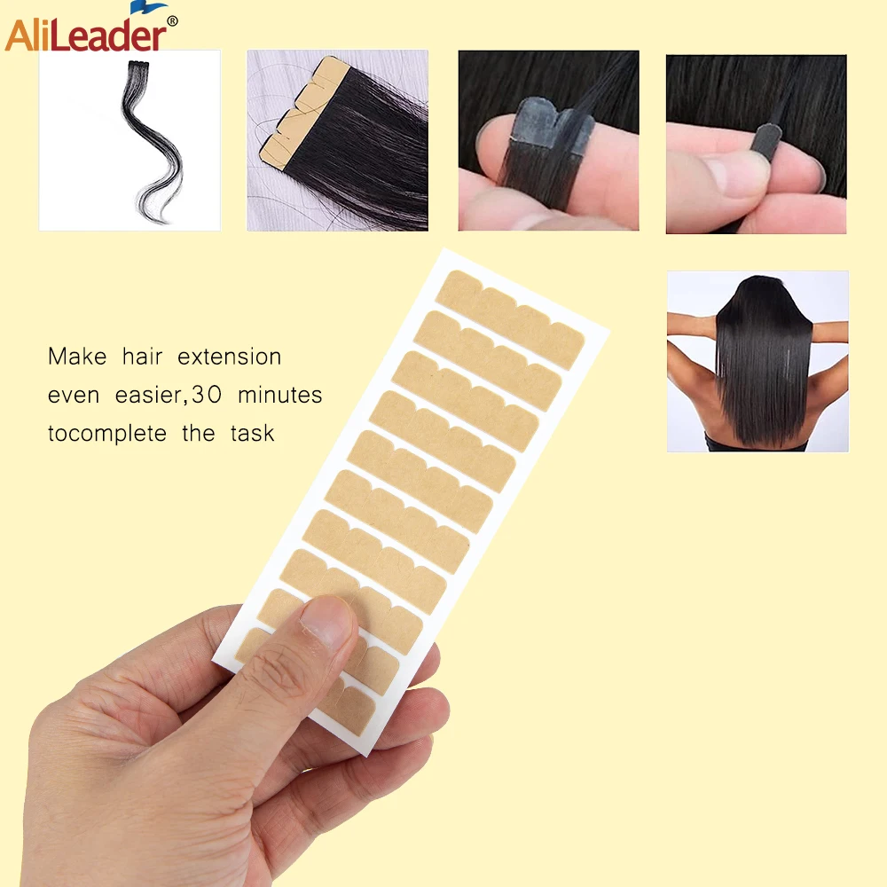 60 Tabs Waterproof Hair Extension Tape Tabs Ultra Hold Double Sided Replacement Tapes For Lace Wig Hair Extension Tool