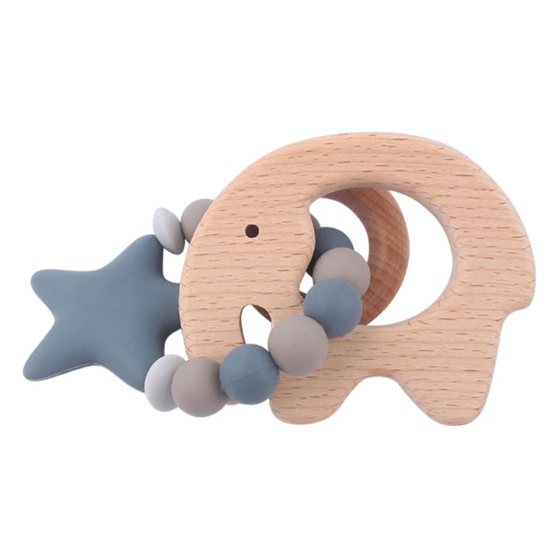 

Baby Rattle Bracelet Teether Pacifier Chain Clip Infant Wooden Teether Bracelet Nursing Chewing Toy Infant Nipple Holder 1560