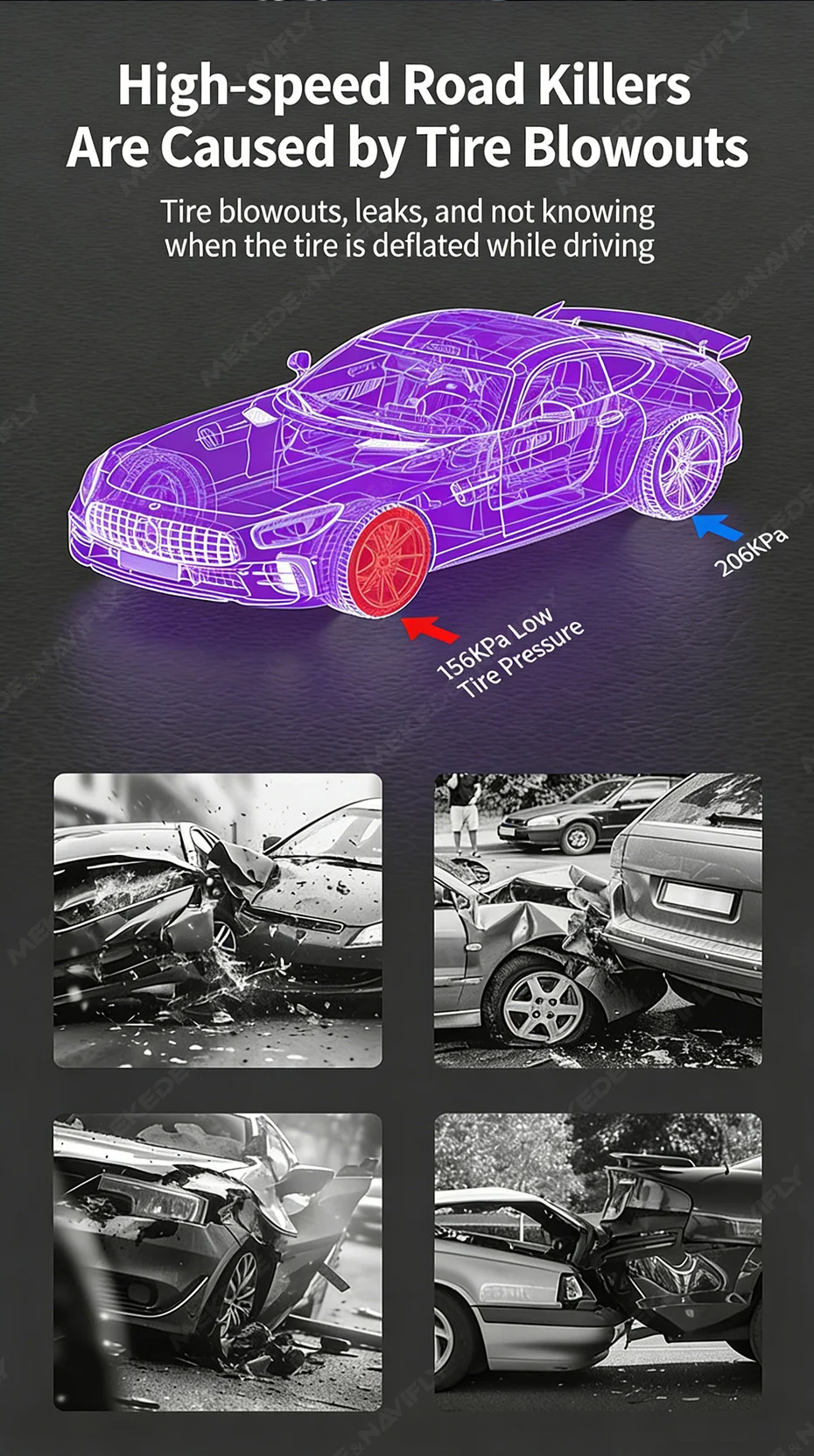 IPX7 Tiefe Wasserdicht Für Universal Android Groß Bildschirm Navigation Reifendruck Überwachung TPMS Auto Reifendruck Detektor – Detail 12