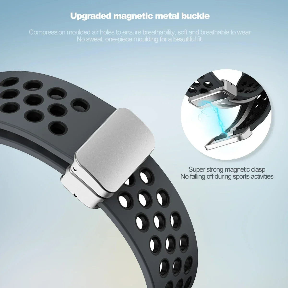 Magnetic Silicone No-Gap Loop Strap