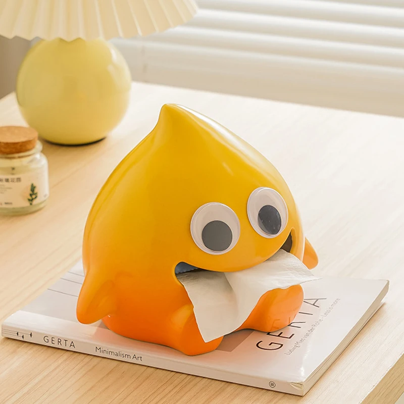 Ceramic Cute Gradient Orange Tissue Box Creative Light Luxury Simple Napkin Box Home Living Room Bedroom Desktop Hotel Decor 1Pc